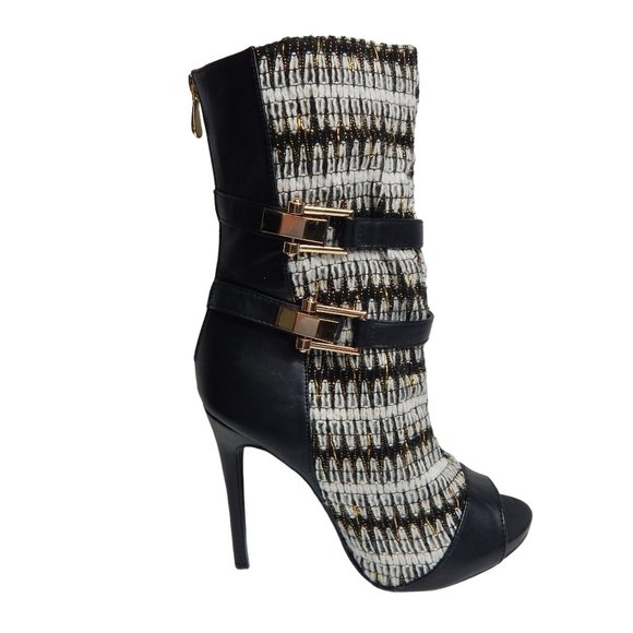 Athena Avery Womens Size 8 Peep Toe Stiletto Mid calf Booties - Picture 1 of 12